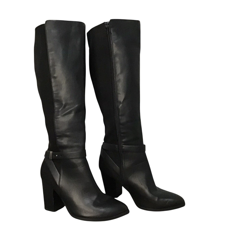 JOUBI Women's Faux Leather Western Riding Boots Round Toe‎ Block Heel Size 10